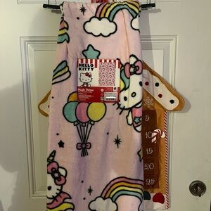 Hello Kitty Red and White Plush Throw